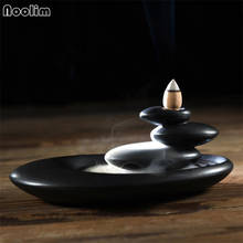 Queimador de incenso reverso, decoração criativa de cerâmica budista, aromaterapia, cascata, suporte de incenso 2024 - compre barato