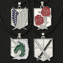Attack On Titan Necklace Wings Of Freedom Eren Scout Legion Stationary Guard Military Police Trainee Squad Pendant Anime Jewelry 2024 - buy cheap