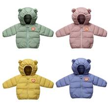 Baby Girls Hooded Down Jackets For Boys Kids Coats Cartoon Warm Jacket 1-5Years Toddler Girl Zipper Jackets Outerwear 2024 - buy cheap