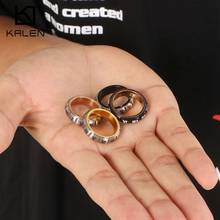 6mm Metal Roman Numerals Men Ring Titanium Steel Fashion Trendy Rotatable Rings #7~#11 2024 - buy cheap