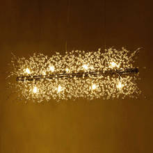 Luminária pendente com cristal, estilo nórdico, simples, para sala de estar, restaurante, arte criativa, led, bar, quarto quente 2024 - compre barato