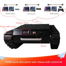 TS008 Shock Absorption Tank Chassis Car with Control Kit Black Wear-resistant Rubber Track DIY Smart Metal Car for Large Load 2024 - buy cheap