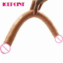 Icepoint-pênis artificial lésbico grande, brinquedos sexuais, realista, em forma de u, dupla vagina, flexível, para mulheres, gays 2024 - compre barato