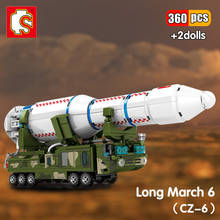SEMBO 360Pcs High-Tech  Aerospace Long March-6 Carrier Rocket Building Blocks Launch Vehicle Astronaut Space DIY Model Toys Kids 2024 - buy cheap