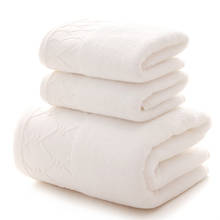 Дропшиппинг 3 шт./компл. 100% хлопок банное полотенце белое серое полотенце для рук и лица девушки/мужчины ванной прямоугольные полотенца 2024 - купить недорого