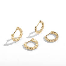 Brincos de argola pequenos, dourados, para mulheres, minimalistas, círculo redondo, torcido, joias com fivela para orelha 2024 - compre barato