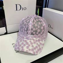 Gorras de béisbol con encaje para mujer, sombrero de malla transpirable con estampado Floral, Snapback, de verano 2024 - compra barato
