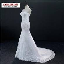 Женское свадебное платье без бретелек ANGELSBRIDEP, свадебное платье с длинным шлейфом и аппликацией, горячая распродажа 2024 - купить недорого