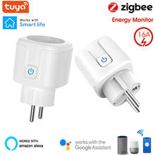 EU 16A Zigbee Smart Plug Socket Power Monitor Tuya Smart Life Alexa Echo Google Home Assistant Automation Remote Voice Timer 2024 - buy cheap