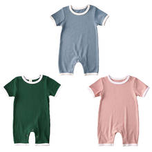 0-24M Infant Baby Girls Boys Short Sleeve Solid Jumpsuits Lovely Outfits Clothing 2024 - buy cheap