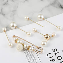 New Fashion 1Set Gold Brooch Pins Double Head Imitation Pearl Large Big Brooches For Women Jewelry Accessories 2024 - buy cheap