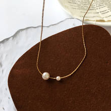 Fashion Simple Big Small Pearl Pendant Necklace Elegant Women's Wedding Gold Clavicle Chain Choker Creative Lady Party Jewelry 2024 - buy cheap