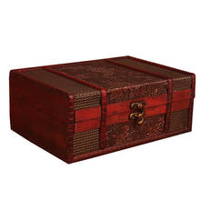 Wooden Box Nostalgic Trunk Home Decoration Storage Organizer Jewelry Boxes Antique Cosmetic Box Household Storage Figurines 2024 - buy cheap