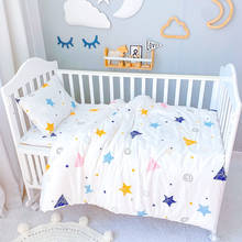 3Pcs Baby Bedding Set Cotton Star Pattern Infant Crib AB Side Pillowcase Duvet Cover Newborn Cot Bed Flat Sheet Baby Bed Set 2024 - buy cheap