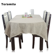 Teramila Cherry Pattern Rectangular Cotton Linen Dining Table Cloth With Lace Decoration Wedding Mantel Tapete Round Table Cover 2024 - buy cheap