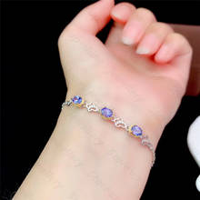 Ladies new natural tanzanite bracelet 925 silver two-color electroplating craft bracelet simple atmosphere fashion trend 2024 - buy cheap