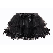 Sexy Multilayer Lace Trim Mini Tutu Skirt  Bow Deatil Gauze Petticoats Ball Gown Clubwear Dancewear Burlesque Underskirt 2024 - buy cheap