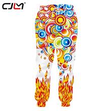 CJLM New Man Colorful Sweatpants 3D Printed Personality Flame Annulus Mens Spandex Pants Hot Sale Wholesale 2024 - buy cheap