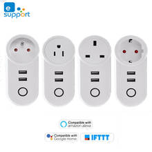 Ewelink WiFi Socket Smart 2-USB 10A Outlet FR UK US EU Plug APP Remote Control for Alexa Google Home IFTTT Intelligent Socket 2024 - buy cheap