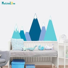 Adesivo de parede madeira e montanhas para decoração de quarto infantil ba540 2024 - compre barato