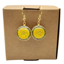 Sunflower Helianthus Real Flower Glass Geometry Gold Color Earrings For Women Boho Fashion Jewelry Bohemian Cute Handmade 2024 - buy cheap