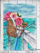 28.-cuadro de flores junto al mar, punto de cruz 11CT 14CT 18CT, Kits de punto de cruz DIY, conjunto de costura bordada 2024 - compra barato