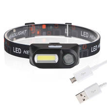 Outdoor camping Portable mini XPE+COB LED Headlamp USB charging Fishing headlights flashlight 2024 - buy cheap