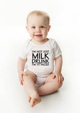 Summer Newborn  Jumpsuit I'm Not Just Milk Drunk Funny Infant Cute Bodysuits Baby Boys Girls Letter Print Playsuit Clothes 2024 - buy cheap
