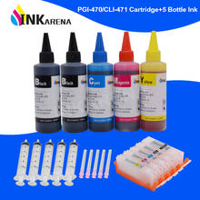 INKARENA 500ml Bottle Dye Ink + PGI-470 CLI-471 XL Printer Ink Cartridge For Canon PGI470 CLI471 PIXMA MG5740 MG6840 MG7740 2024 - buy cheap