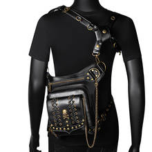 Rock Men's Leg Bags Steampunk Skull Gothic Pack Retro Leather Waist Bag for Female Bandage Crossbody Messenger Phone Case Holder 2024 - buy cheap