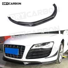 Delantal de alerón delantero de fibra de carbono para Audi R8, V8, V10, Coupe Convertible, 2008-2015, parachoques de cabeza FRP, cubierta de pala, estilo de coche 2024 - compra barato