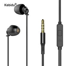 Kebidu наушник для сна, Hi-Fi, Мягкая силиконовая гарнитура 3,5 мм In-Ear Мобильный телефон наушники с микрофоном Шум шумоподавления наушники 2024 - купить недорого