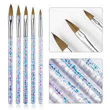 5Pcs/set 11/13/15/17/19mm Nail Art Crystal Brush UV Gel Builder Painting Dotting Pen Carving Tips Manicure Salon Tools 2024 - buy cheap