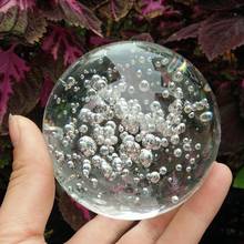 Bola de cristal 30/40/80/100mm, esfera de fotografia bola de vidro transparente, enfeites de bola artificial redonda clara para decoração de casa 2024 - compre barato