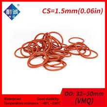 5PCS/lot Silicone rubber o-ring Red VMQ CS 1.5mm OD32/33/34/35/40/45/50mm O Ring Gasket Silicone O-ring waterproof 2024 - buy cheap