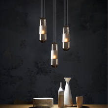 Lámpara colgante de bola de cristal para decoración del hogar, luminaria moderna de suspensión LED dorada nórdica para dormitorio, Loft Industrial 2024 - compra barato