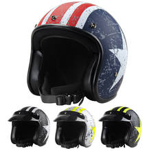 Saisika мотоциклетный шлем Ретро винтажный Кафе Racer Moto шлем 3/4 открытый шлем Шлем КАСКО шлем старый скутер шлемы 2024 - купить недорого