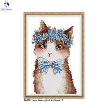 Love beautiful kittens Counted Cross Stitch Canvas 11CT 14CT Aida DIY Cross-Stitch Kit Handmade Embroidery for Needlework 2024 - buy cheap