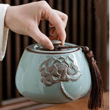 Pote de cerâmica chinês grande pote de chá verde selado pote de armazenamento azul e branco decoração de porcelana clássica vintage jarra de armazenamento 2024 - compre barato