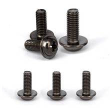 5/50pc Black Stainless Steel Cross Recessed Phillips Pan Round Head With Washer PWM M2 M2.5 M3 M4 M5 M6 Padded Collar Screw Bolt 2024 - buy cheap