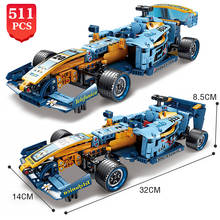 Moc High-tech Engineering Vehicle F1 Blue Racing Stunt Racing Building Block Model Toys for Children 2024 - buy cheap