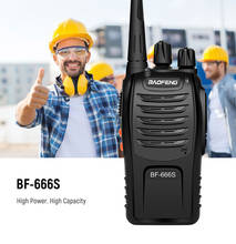 Baofeng-walkie-talkie, transmissor e transmissor portátil, 16 canais, uhf, 400-480mhz, 2800mah, bateria bf666s, 5w 2024 - compre barato