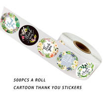 500 Pcs/Roll Thank You Sticker Seal Label 8 Styles Handmade Creative Flower Sticker DIY Envelope Scrapbooking Stationery Sticker 2024 - buy cheap