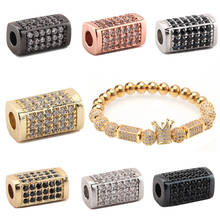 Charm Beads for Jewelry Making Supplies Gold Cuboid Cube Charms for Diy Bracelet Necklace Copper CZ Zircon Accessories Wholesale 2024 - buy cheap