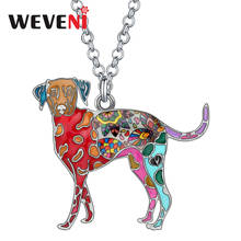 WEVENI Floral Enamel Alloy Spot Dog Necklace Long Lovely Animal Pendant Jewelry For Women Kids Trendy Festival Gift Accessories 2024 - купить недорого