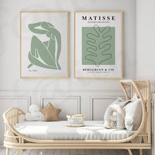 Línea Verde flor Matisse exposición lienzo pintura póster Museo abstracto imagen impresiones arte de pared para decoración del hogar 2024 - compra barato