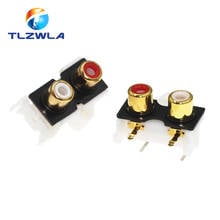 100Pcs Av2-8.4-8 Vertical Pin RCA With Core Socket, 2-Hole Audio Socket, PCB Welded Lotus Socket Connector 2024 - buy cheap