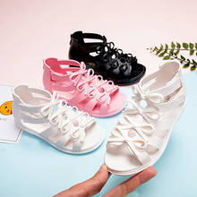 Sandalias romanas antideslizantes para niñas, zapatos coreanos de princesa, informales, para playa, novedad de verano 2021 2024 - compra barato