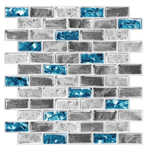 Высокой плотности изображения Кухня Ванная комната 3D самоклеящиеся настенные плитки Стикеры Синяя кнопка эпоксидной Водонепроницаемый плитка Стикеры стены Decoration12 "X12" 2024 - купить недорого