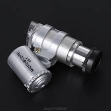Lupa de joalheiro 45x, mini microscópio, lente de aumento, de bolso com luz led, j18 21, dropshipping 2024 - compre barato